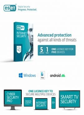 ESET Internet Security Familly Security Pack 5 PC 1 Year